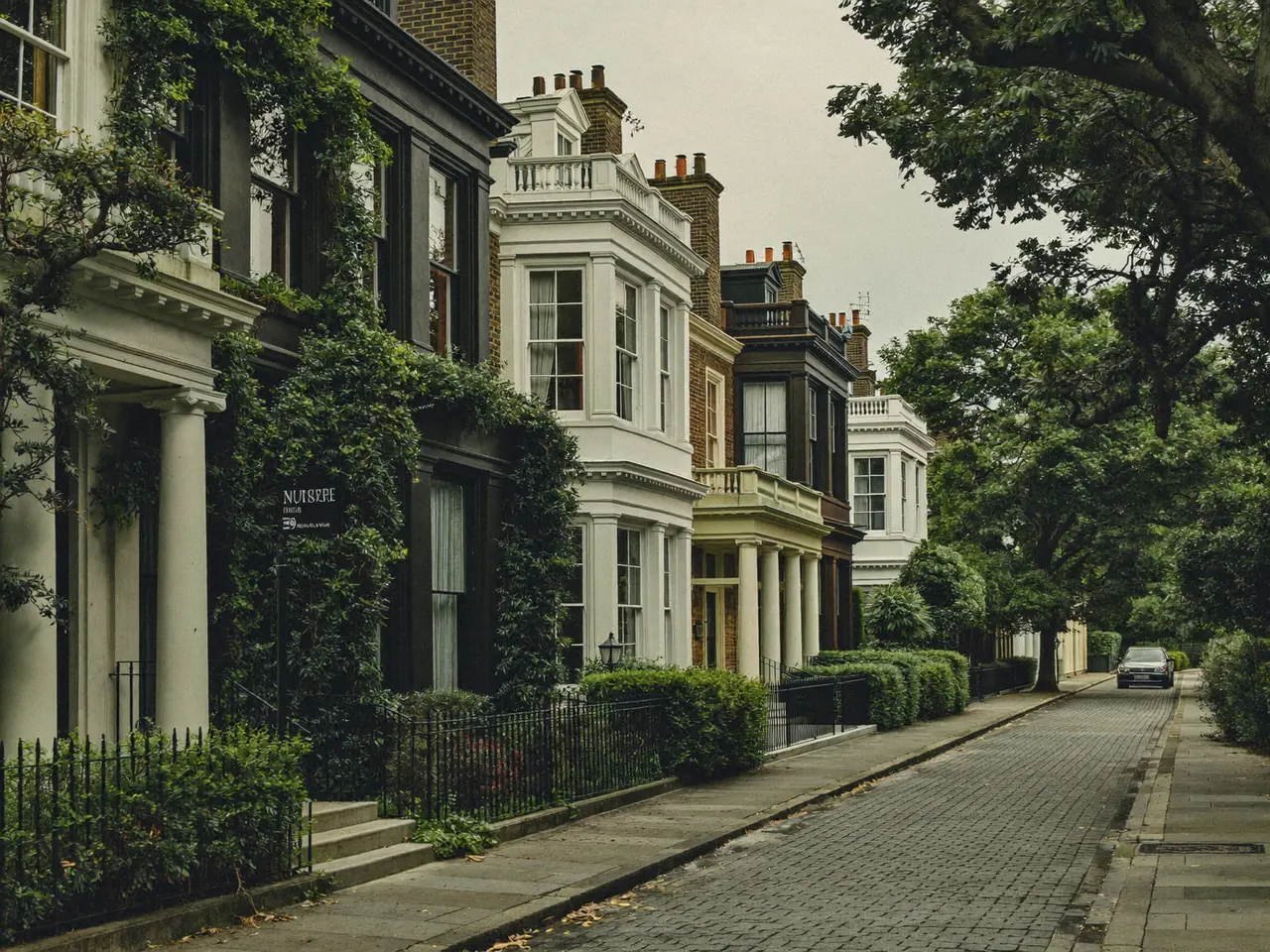 A conservation-area street of period homes with sash windows