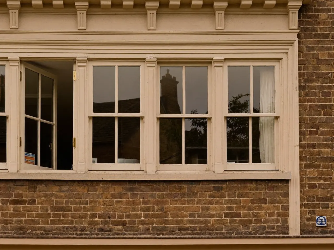 A freshly restored and repainted timber sash window