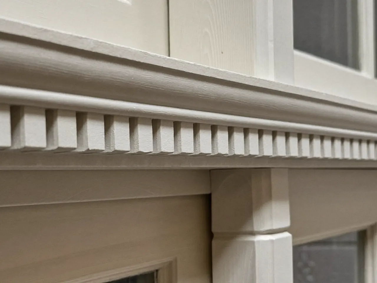 Detail of a slim double glazing unit within a timber sash